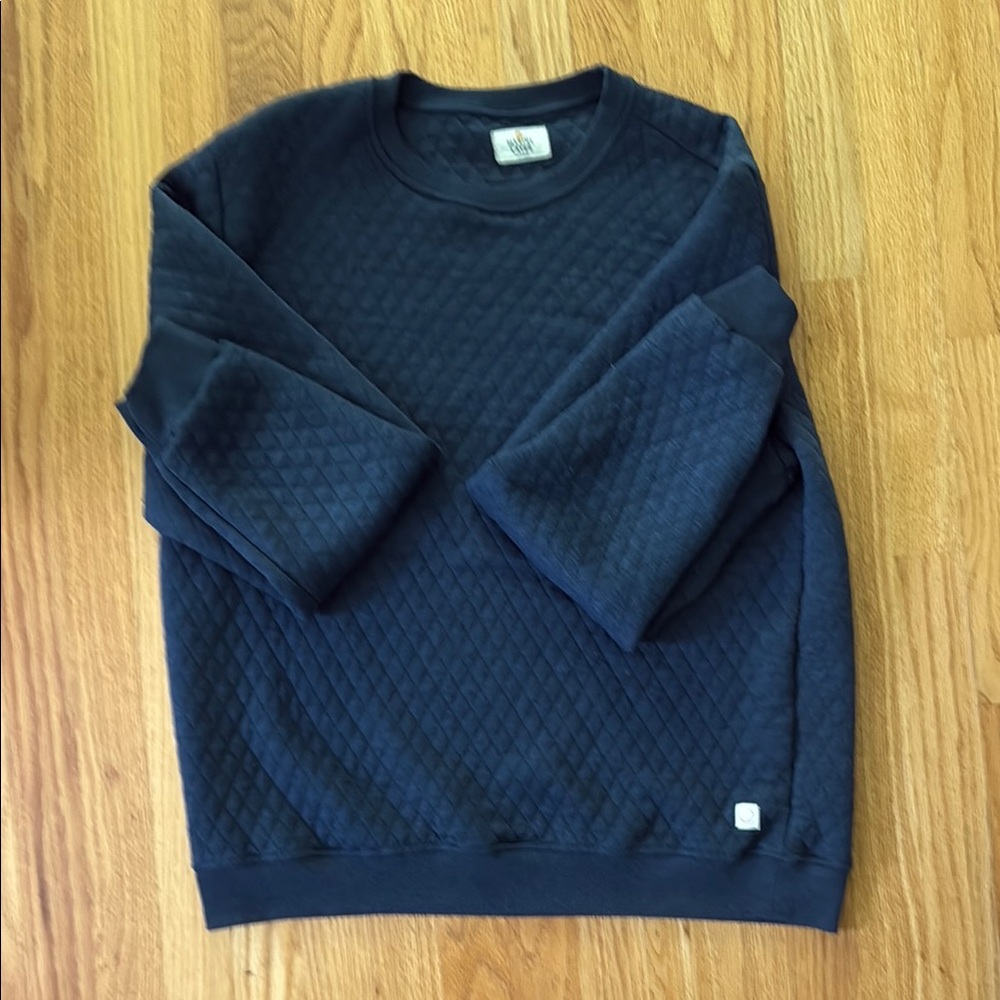Marine Layer Blue Crewneck Sweater Textured Knit